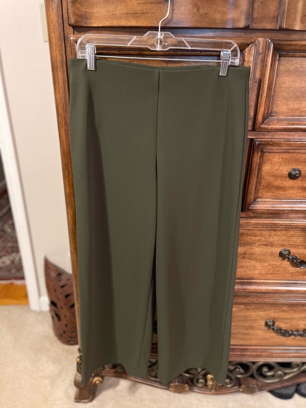LOFT Olive Green Wide-Leg Pants